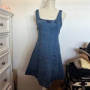 Denim A-Line Tank Dress - Blue